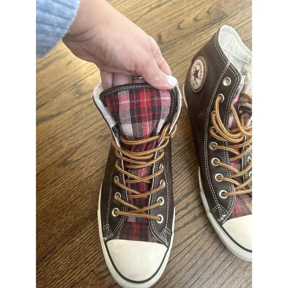 Converse Rare Chuck Taylor All Star Leather Brown And plaid Plaid Size 11 Mens main image 10